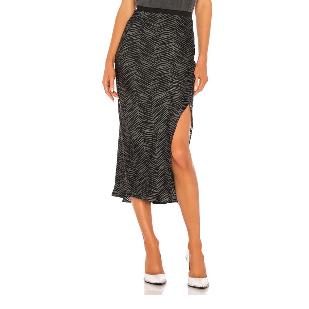 Anine Bing Dolly Silk Skirt in Green